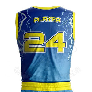 Uniforme de baloncesto de entrenamiento totalmente sublimado con uniformes de baloncesto de poliéster 100% para conjuntos de logotipo impreso personalizado - Product Image 5