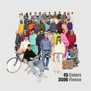 Conjunto de Sudadera con Capucha de Forro Polar de Algodón y Poliéster Oversize de Alta Calidad para Invierno, Estilo Urbano, Personalizable en 45 Colores con Logotipo Personalizado al por Mayor - Product Image 1
