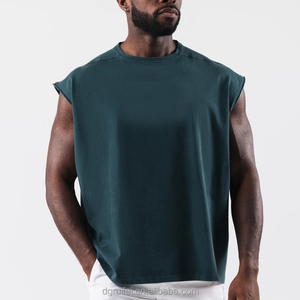 Chaleco deportivo de entrenamiento sin mangas muscular para hombre al por mayor 100% poliéster cuello redondo logotipo personalizado gimnasio Stringer hombres camiseta sin mangas - Product Image 5