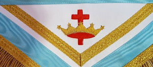 Tablier Orange Order Grand Black Chapter brodé à la main, de haute qualité, sur mesure, avec design maçonnique personnalisé - Product Image 2