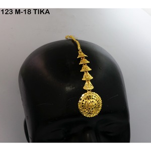 Accesorios para el Cabello de Diseño Moderno Chapados en Oro Estilo Árabe Artificial o Maang Tikka para Novias - Product Image 4
