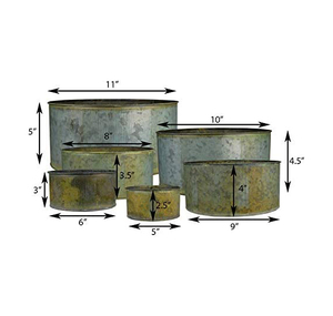 Seau de jardinière de fleurs en métal galvanisé classique décor intérieur ou extérieur avec poignée en corde - Product Image 6