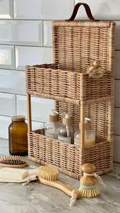 Estante y Cesta de Ratán Hechos a Mano Personalizados, Productos Tejidos Decorativos para Cocina, Baño u Hogar, OEM Disponible - Product Image 4