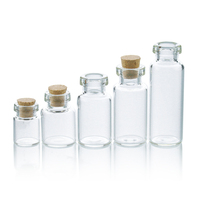 Botol kaca bening Mini, 5ml 8ml 10ml 12ml 15ml 20ml Berharap kaca kecil Botol Drift dengan tabung kaca gabus botol permen