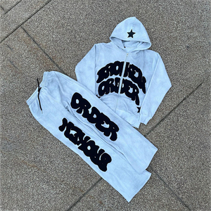 Wholesale Custom 100% Cotton Lightweight French Terry <b>Embroidery</b> <b>Set</b> Breathable Anti-Bacterial Quick Dry Plus Size Hoodie - Product Image 6