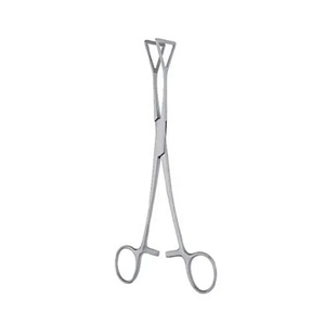 Pinzas de agarre torácicas de alta tensión Foerster, curvadas a la izquierda, 20 mm, mandíbulas de anillo ovalado, acero inoxidable, manuales, ENGR TRADERS CO. ETS-009 - Product Image 3