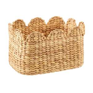 Panier de rangement en jacinthe d'eau à pétales moyens, naturel, fait à la main, vente en gros, écologique, fabriqué au Vietnam par VgreenArt - Product Image 2