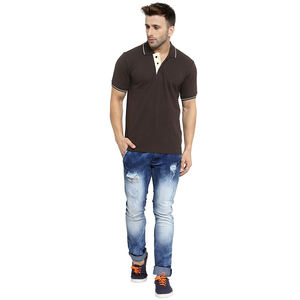 OEM Slim Fit hombres para Polo 100% poliéster logotipo personalizado impresión de alta calidad tejido de punto liso bordado en blanco - Product Image 2