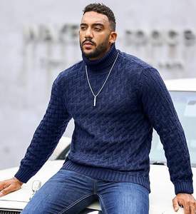 Pulls tricotés à col roulé pour hommes, décontractés, à col rond, à manches longues, couleur unie, meilleur prix, faible MOQ, qualité supérieure - Product Image 2