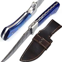 Couteau de chasse et de camping à lame fixe en acier Damas de qualité industrielle, personnalisable OEM, ultra-affûté, avec étui Dollar - Offre Spéciale