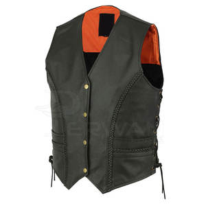 Chaleco de cuero para hombre con logotipo personalizado, tejido de punto de buena calidad, ligero, de gran tamaño, para deportes de invierno, cierre de cremallera superior, oferta impresa - Product Image 3