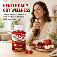 Gummies au vinaigre de cidre de pomme 1000mg avec la Mère, Détoxifiant, Vitamine B12, Folate, Betterave, Grenade, Végétalien, 60 Gummies