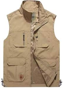 Whole <b>Sale</b> Custom <b>Lightweight</b> Sleeveless Puffer <b>Jacket</b> <b>Men</b> Canvas Stand Collar Front Logo Warm Outdoor Winter Vest - Product Image 4