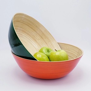 Grand bol en bambou peu profond Vaisselle naturelle Décoration de présentation de repas attrayante Produits vietnamiens en gros écologiques - Product Image 1