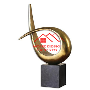 Escultura de Hoja de Palmera de Aluminio con Acabado Dorado para Decoración de Mesa de Centro en Hogar u Oficina - Product Image 6