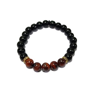 High quality <b>Bracelet</b> Black Obsidian and Red tiger Eye Crystal <b>Bead</b> Stone <b>Bracelet</b> Gemstone Fashion Jewelry <b>Men</b> and Women Energy - Product Image 3