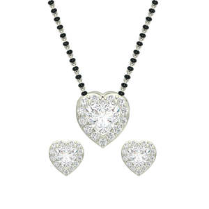 Compre un Conjunto de Mangalsutra de Plata Pura, Joyería Fina con Diamante de Corte Esmeralda Chapado en Oro, para Regalo de Boda o Fiesta para Esposa - Product Image 1