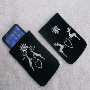 Étui pour smartphone Case Mate, pochette mobile bavaroise, fleurs brodées, couleurs de l'Oktoberfest, pochette mobile en cuir - Product Image 1