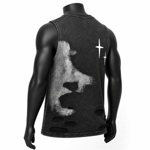 Chaleco de Algodón para Hombre, Estilo Vintage, Lavado, Desgastado, Sin Mangas, Oversize, con Estampado Gráfico, Lavado Ácido, Streetwear - Product Image 6