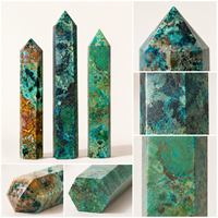 Tour de cristal de pin Phénix poli de 21 cm à 30 cm, pointe vert-bleu, pierre minérale, décoration d'intérieur, cadeau de collection