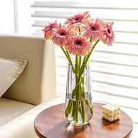 Vase en verre moderne de luxe peint à l'or, transparent, pour arrangement floral, objet décoratif de table