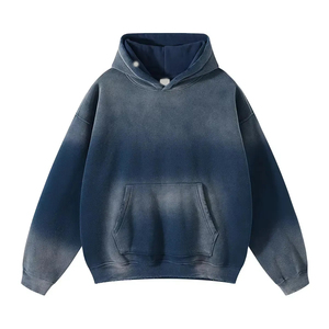 Sweat-shirts pour hommes en polaire délavée, grande taille, best-sellers pour l'hiver - Coupe-vent, respirant, tailles et couleurs personnalisables - Product Image 4