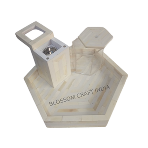 Premium Wood <b>Incense</b> <b>Burner</b> Set With Bone and Mother of Pearl Inlay Tray Ready to Ship Home Use Low Price Serving Trays - Product Image 1