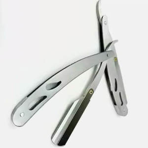 Rasoir droit de rasage manuel de barbier professionnel | Couteau de rasage pliant Rasoir à bord droit en acier inoxydable pour berline - Product Image 5
