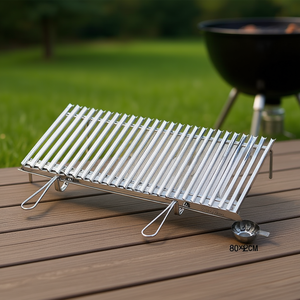 Polished Chrome 20610 Stainless Steel Grease Collection Grill 80x42cm for <b>BBQ</b> Grills - Product Image 3