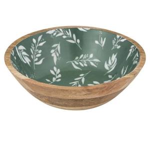 Décoration de table pour la maison et l'hôtel, bol en bois rustique, design imprimé en émail brillant, grand bol en bois rond pour servir les aliments - Product Image 6