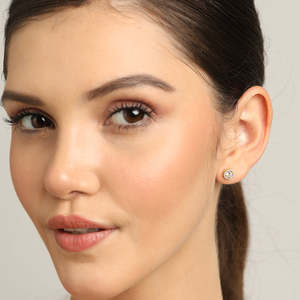 ต่างหูรูปหัวใจประดับเพชรโรสโกลด์สำหรับผู้หญิงและเด็กผู้หญิง - Product Image 4