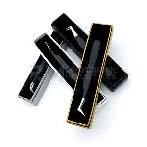 Pinzas para Pestañas RMI de Acero Inoxidable con Punta de Fibra de 90 Grados, Punta Plateada con Recubrimiento de Polvo Negro - Product Image 6