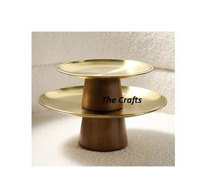 Support à gâteau couleur argent en bois et aluminium Support de service au chocolat de la plus grande qualité pour la maison et l'hôtel - Product Image 2