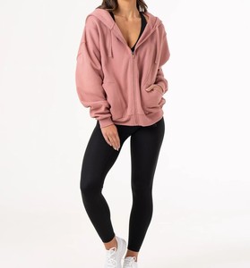 Sweat à capuche léger en coton Spandex pour femmes séchage rapide respirant impression solide sports d'été hiver Yoga course en plein air coupe ample - Product Image 4