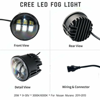 Phare antibrouillard LED double couleur 20W 9-30V 3000K/6000K pour pare-chocs avant, référence 26150-3TA0A, pour remplacement Nissan Murano 2011-2013 - Vente en gros