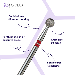 ดอกสว่านเพชรสำหรับทำเล็บมืออาชีพ ขนาด 4.0 มม. สีแดง สำหรับขัดหนังกำพร้าและทำเล็บแห้ง - Product Image 2