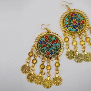 Ensemble de bijoux de mariage vintage afghan de forme personnalisée Collier direct d'usine Boucles d'oreilles Bracelets Bijoux personnalisés Fourniture directe - Product Image 6