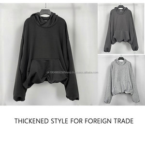 Sweat-shirt à capuche personnalisé avec logo, en coton lourd 500 g/m², sans cordon, coupe ample, double couche, streetwear, surdimensionné, en molleton vintage pour homme - Product Image 3