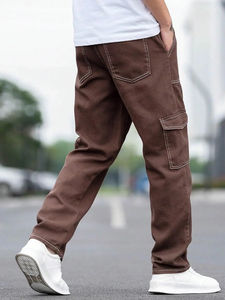 Pantalones Vaqueros de Mezclilla de Primera Calidad para Hombre, Venta al Por Mayor OEM, Precio Económico, Pantalones Vaqueros con Bolsillos Cargo, Lavables, Estilo Urbano - Product Image 2