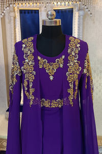 Purple arabic party wear <b>takchita</b> kaftan - Product Image 4