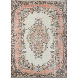 Tapis en laine noué à la main de grande taille, motif médaillon rouge et orange, pour salon, couloir rectangulaire - Pae-2929 - Product Image 1