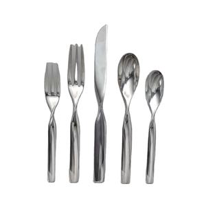 Juego de cubiertos de plata de acero inoxidable, con diseño único, de lujo, aspecto moderno, para restaurante, boda, hogar y hotel - Product Image 1