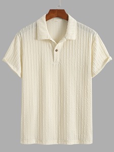 Nueva Camisa Casual para Hombre con Bolsillo, Media Abotonadura, Manga Corta, Color Sólido, Tela de Lona Texturizada, Secado Rápido - Product Image 6