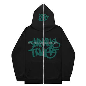 ซิปรูดสำหรับฤดูหนาวมีฮู้ดสำหรับผู้ชาย & ผู้หญิงผ้าฟลีซผ้าฝ้าย100% พิมพ์ลายหรืองานปักลายเฉพาะตัว - Product Image 2