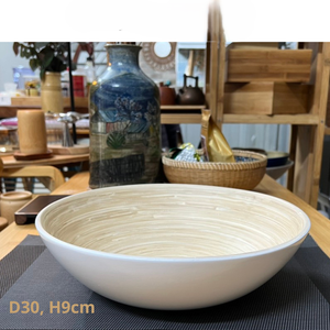 Natural <b>Bamboo</b> <b>Bowl</b> 30cm - Large <b>Bamboo</b> Salad <b>Bowl</b> - <b>Bamboo</b> Kitchenware Large Sized & Versatile - Product Image 5