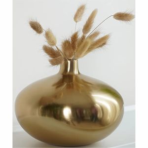 Jarrón de Metal Dorado Estilo Nórdico al por Mayor para Centros de Mesa de Boda, Jarrón Alto Decorativo con Nervaduras para Flores Artificiales - Product Image 2