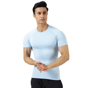 Vêtements de sport pour homme entièrement personnalisés, séchage rapide, sous-vêtements de compression, hauts de sport, t-shirts de gym en stock, tissu 100% coton - Product Image 1