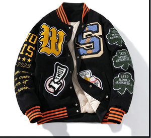 New Design <b>Men's</b> Loose <b>Varsity</b> <b>Jacket</b> Customized Shell Material Fashionable Chenille Patches Letterman College <b>Bomber</b> Baseball - Product Image 3