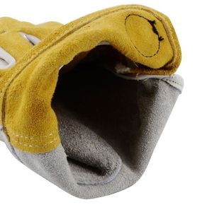 Modelo de aparejo de doble palma de cuero blanco resistente de seguridad industrial para trabajo en jardín y equipo de protección - Product Image 4