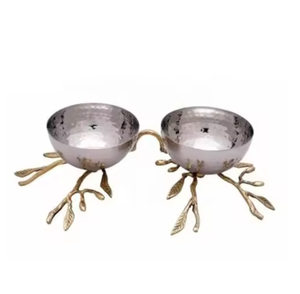 Metal Gold Brass Leaf Serving Bowl Metal Decorative Designer Modern Tableware <b>Dinnerware</b> Bowls Contemporary Handicrafts - Product Image 3